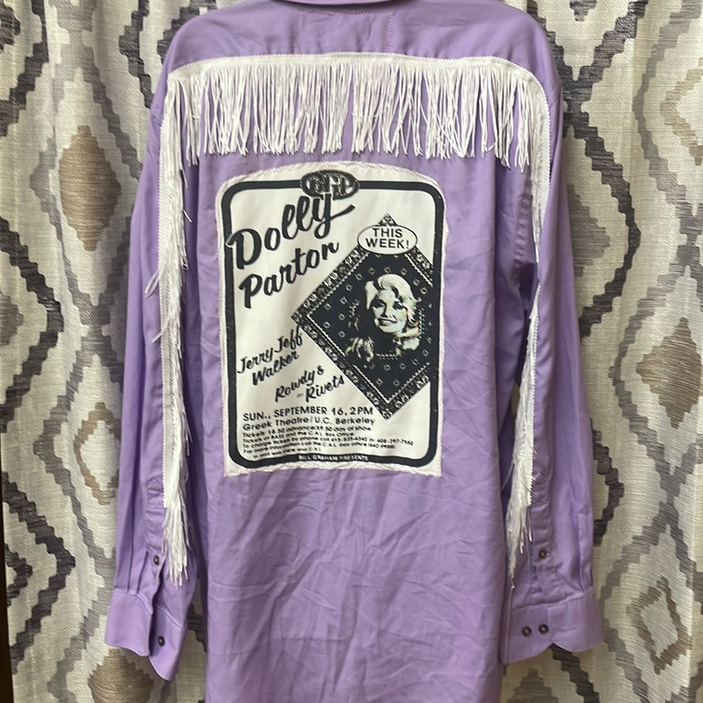 Recycled button up dolly parton